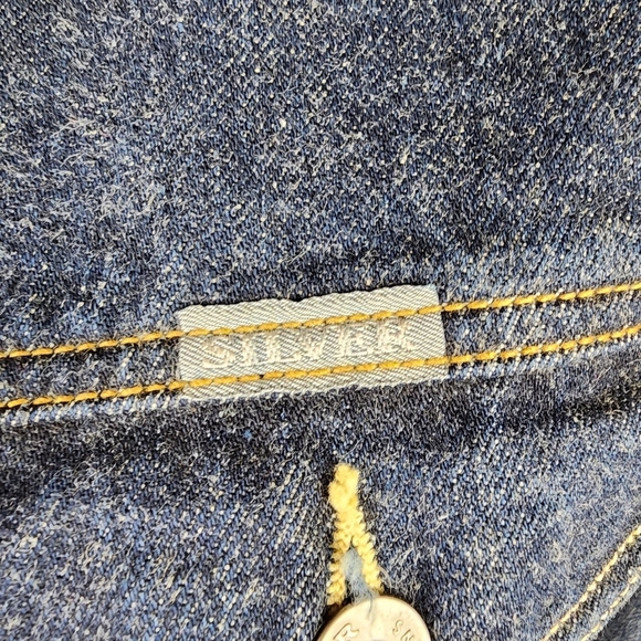 Silver Jeans  Button Front Denim Jacket Dark Wash Cotton Size XS Coastal Cowgirl - Picture 7 of 13
